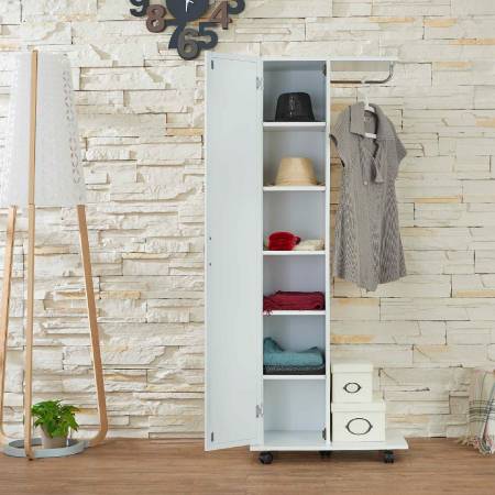 Fehér egyszerű mobil szekrény - Fél-nyitott minimalist szekrény